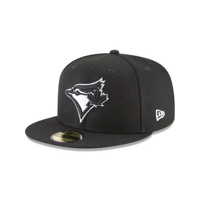 Fashionable Winter Hats for Cold Weather-TORONTO BLUE JAYS NEW ERA  BASIC 59FIFTY FITTED -BLACK/WHITE