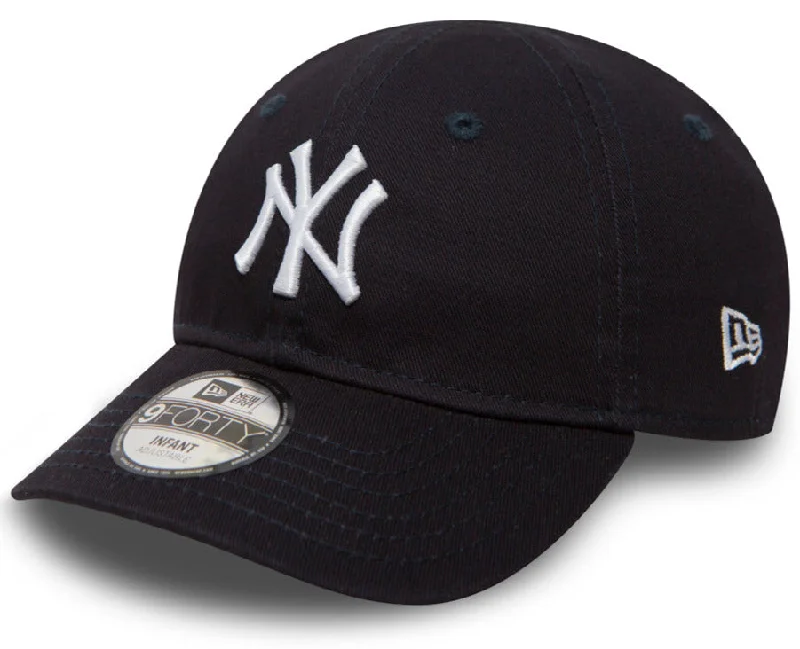 Wide-Brim Hats for Sun Protection-New York Yankees New Era 9Forty Stretch Fit Infants Navy Cap