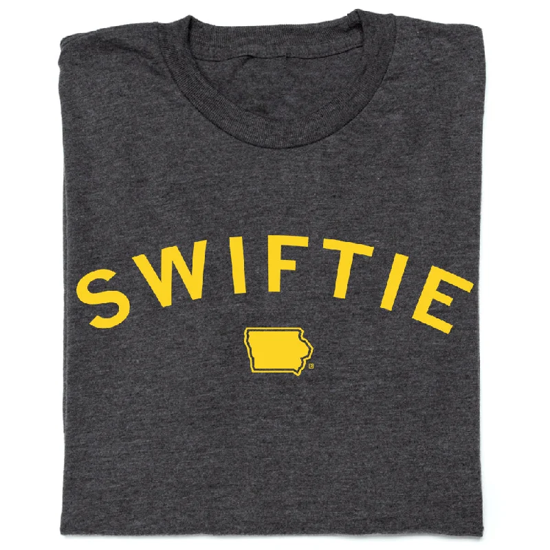 T-Shirt with Pocket for Added Style-Iowa Swiftie Black & Gold