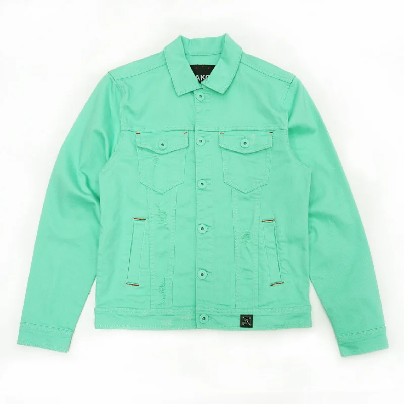 Utility Jackets for Practical Use-M1026 Core Denim Jacket - Green