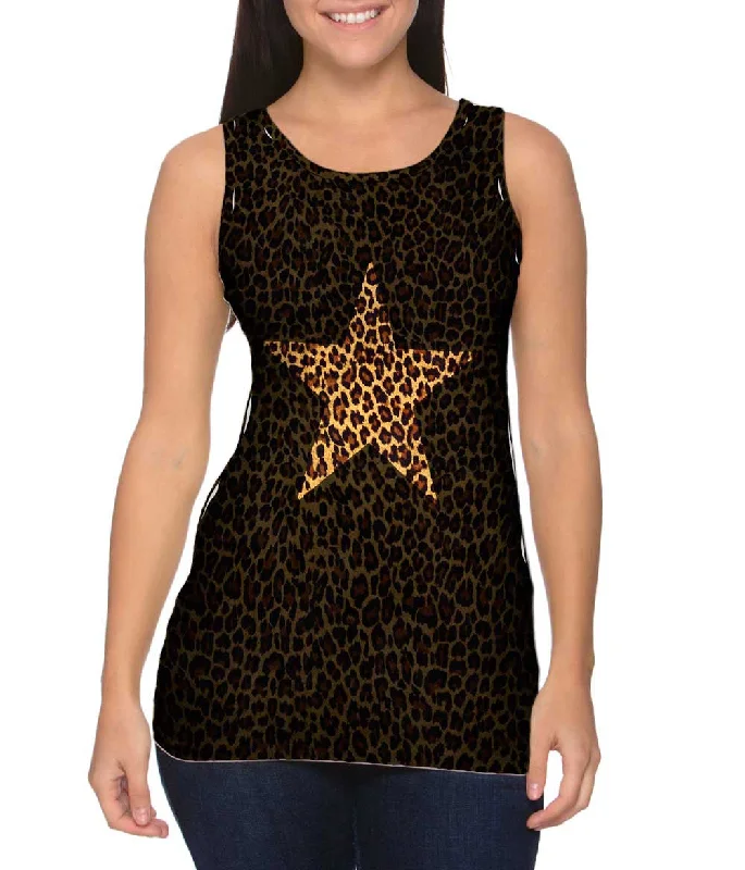 Comfortable Fleece Vests for Cold Mornings-Star Cheetah Animal Skin