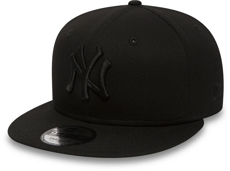 Lightweight Straw Hats for Summer-New York Yankees New Era 9Fifty All Black Snapback Baseball Cap