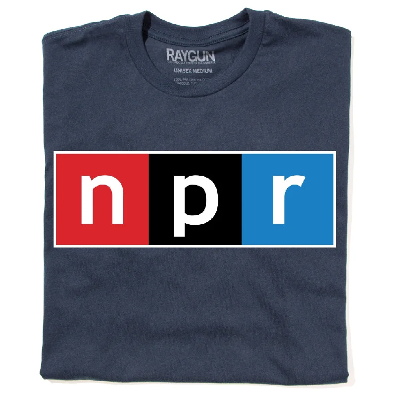 Performance T-Shirt for Activewear Enthusiasts-NPR Full Color Logo Navy