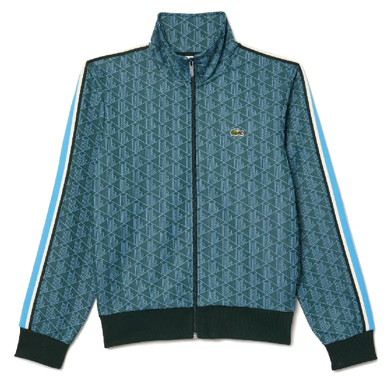 Lightweight Running Jackets for Speed-Lacoste Paris Zip-Up Jacquard Track Jacket Green / Blue