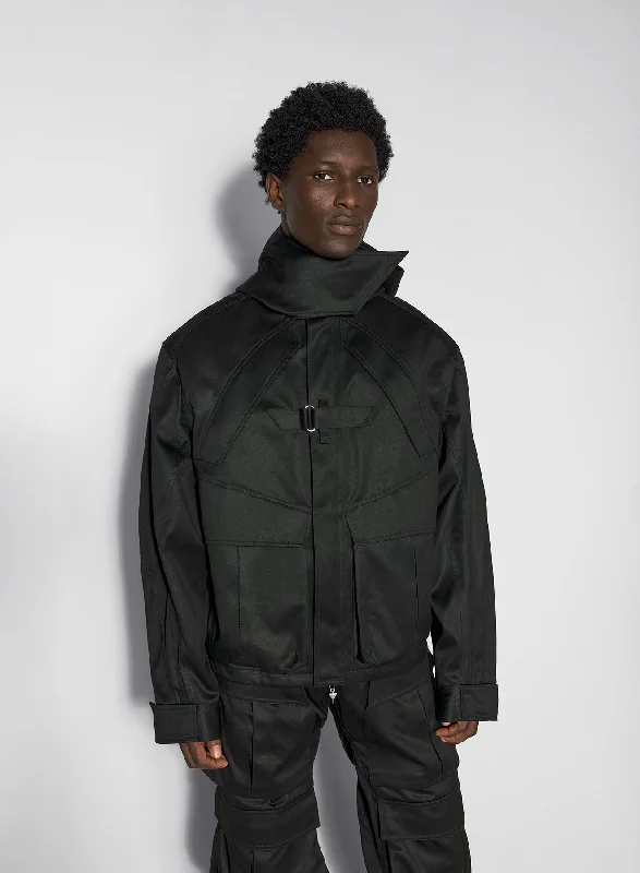 Light Jacket for Easy Layering-black cargo jacket