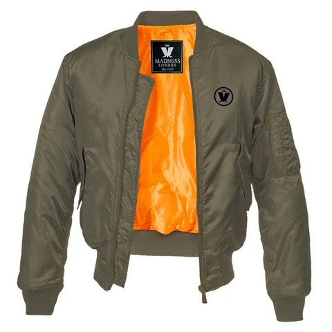 Eco-Friendly Jackets for Sustainable Fashion-Olive M Logo Bomber Jacket