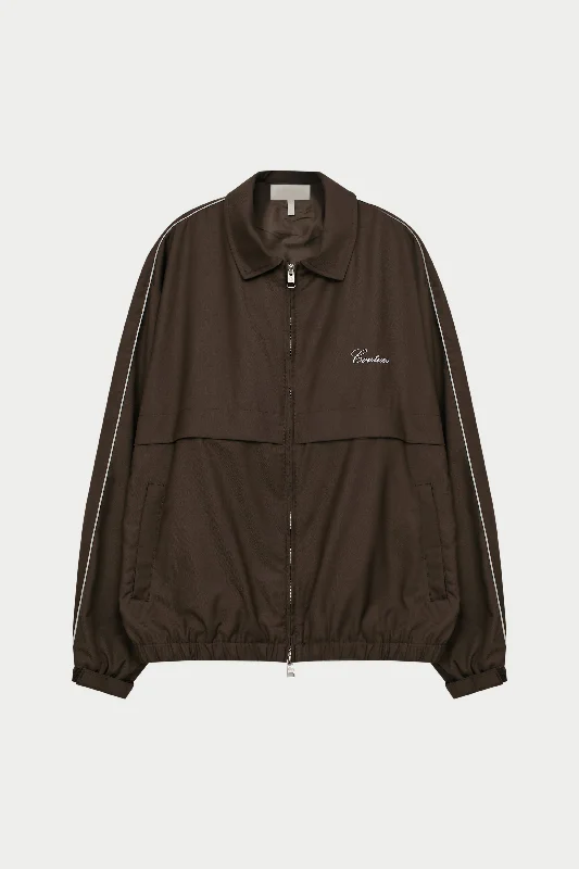 Reflective Jackets for Visibility at Night-SMART PIPED TRACK JACKET - BROWN