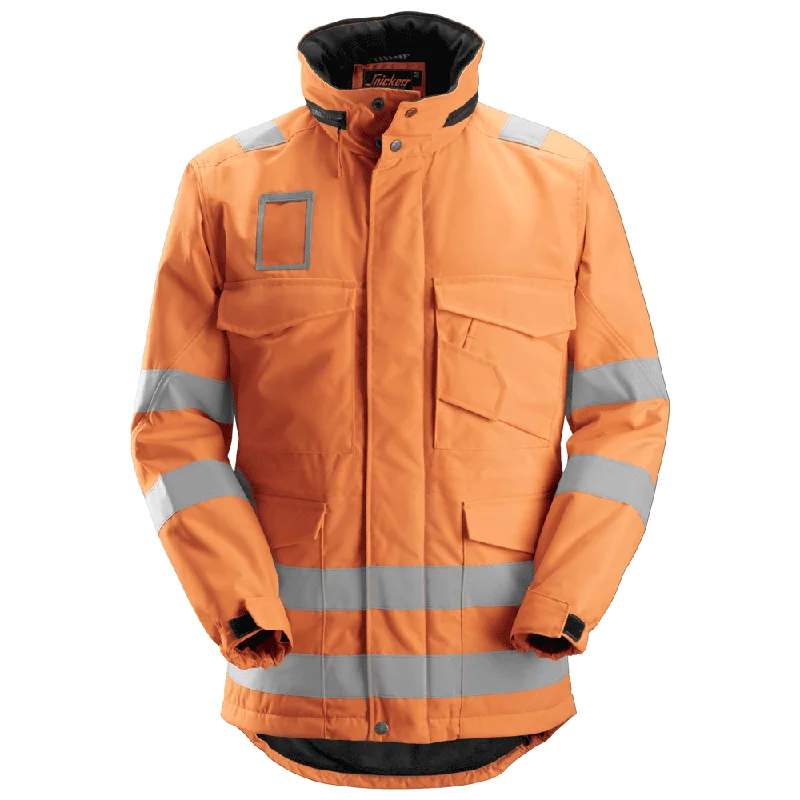 Fashionable Jackets for Fall and Winter-Snickers 1823 Hi-Vis Winter Lined Long Jacket, Class 3 Various Colours