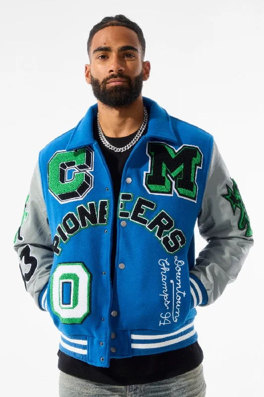 Quilted Jackets for Insulation-Pioneers Varsity Jacket (Royal)