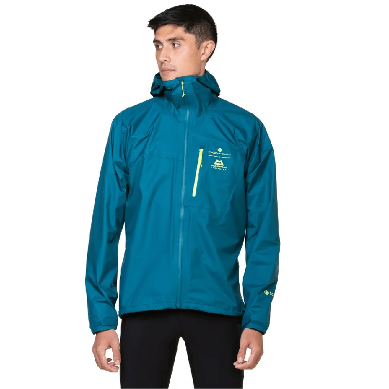 Eco-Friendly Jackets for Sustainable Fashion-Ronhill Men's Tech Gore-Tex Mercurial Jacket in Deep Teal/Acid AW24