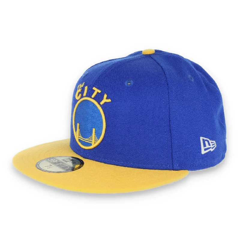 Bucket Hats for Street Style-GOLDEN STATE WARRIORS NEW ERA 59FIFTY HAT THE CITY-BLUE/YELLOW