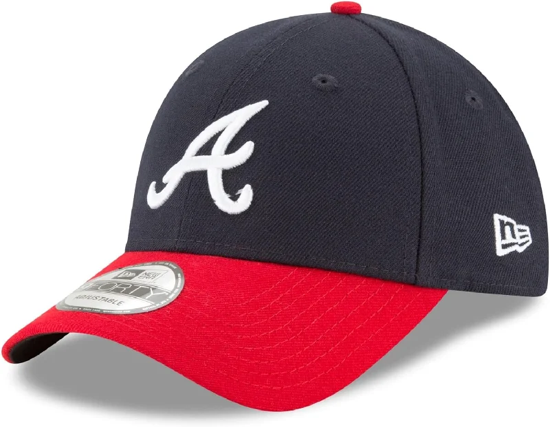 Sun Hats for Beach and Outdoor Wear-Atlanta Braves New Era 9Forty The League Pinch Hitter Baseball Cap