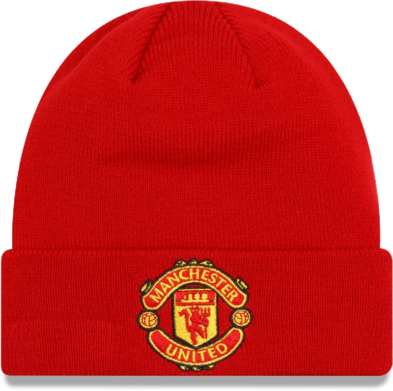 Cool Baseball Caps for Sports and Fashion-Manchester United FC New Era Core Cuff Scarlet Beanie