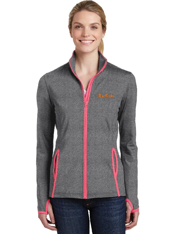 Casual Jackets for Everyday Wear-Sport-Tek Ladies Sport-Wick Stretch Contrast Full-Zip Jacket