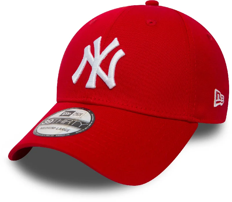 Lightweight Hats for Summer Days-New York Yankees New Era 39Thirty League Basic Red Stretch Baseball Cap