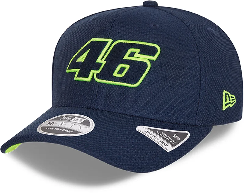 Minimalist Hats for Subtle Style-Valentino Rossi New Era 950 VR46 Diamond Era Blue Stretch Snap Cap