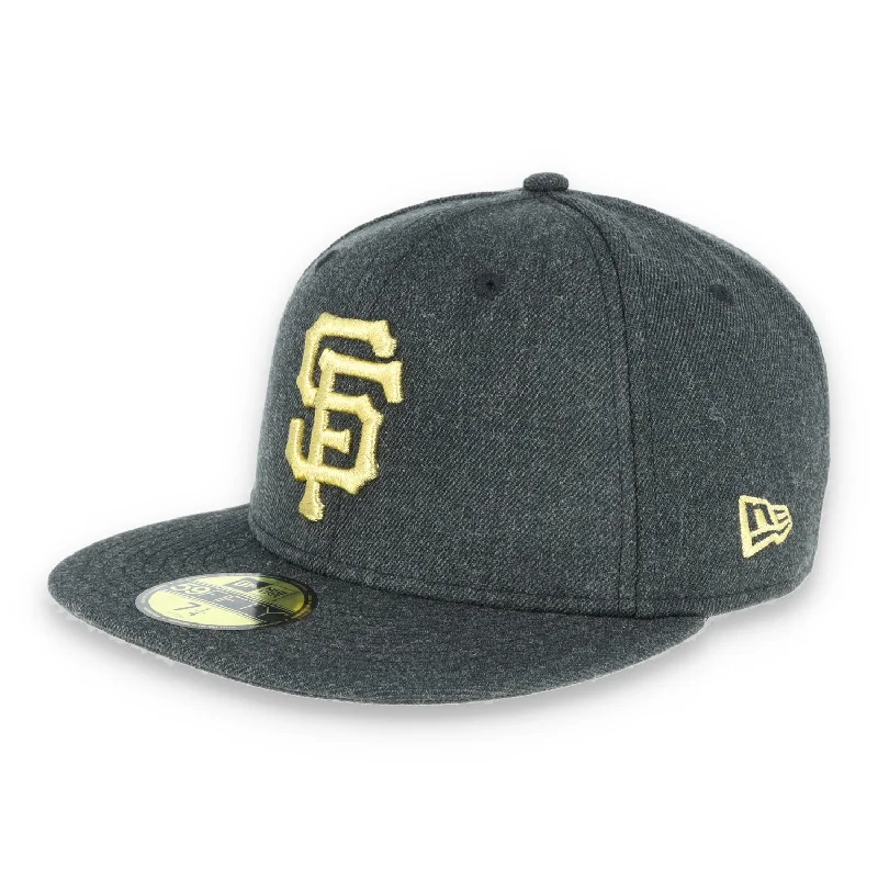 Beanie Hats for Everyday Comfort-SAN FRANCISCO GIANTS 59FIFTY cap- heather grey/ gold