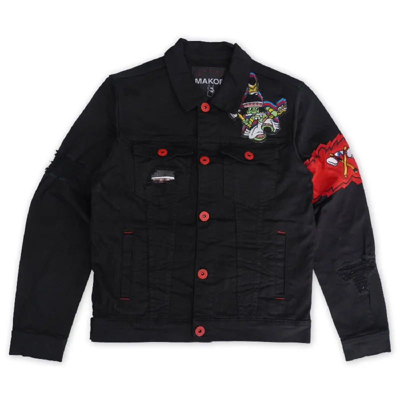 Quilted Jackets for Insulation-M1064 Hunting Season Denim Jacket - Black/Black