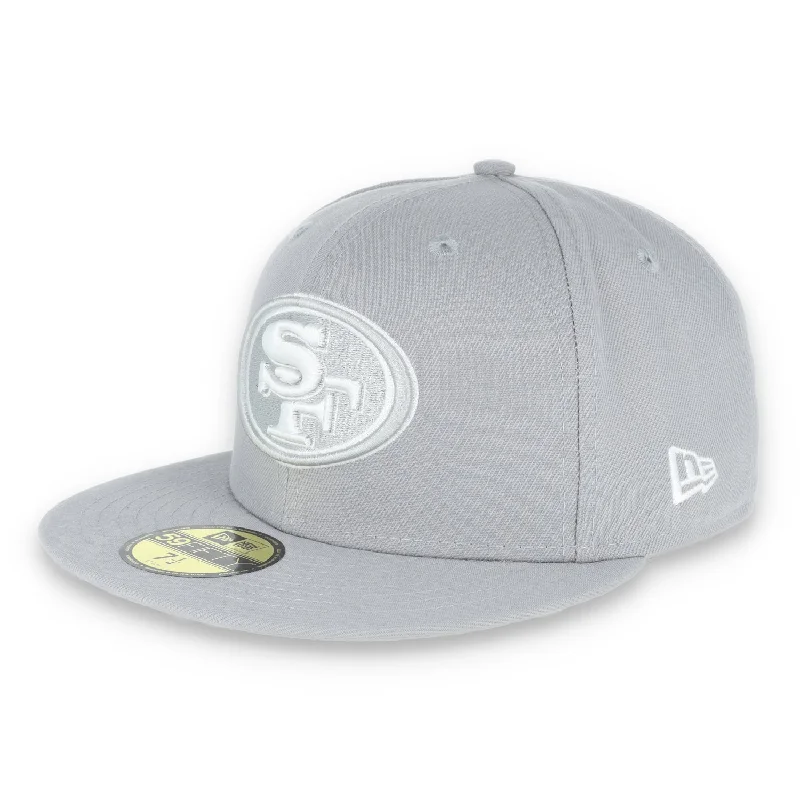 Lightweight Beanie Hats for All-Day Wear-San Francisco 49ers New Era 59FIFTY Logo-Light Grey/White