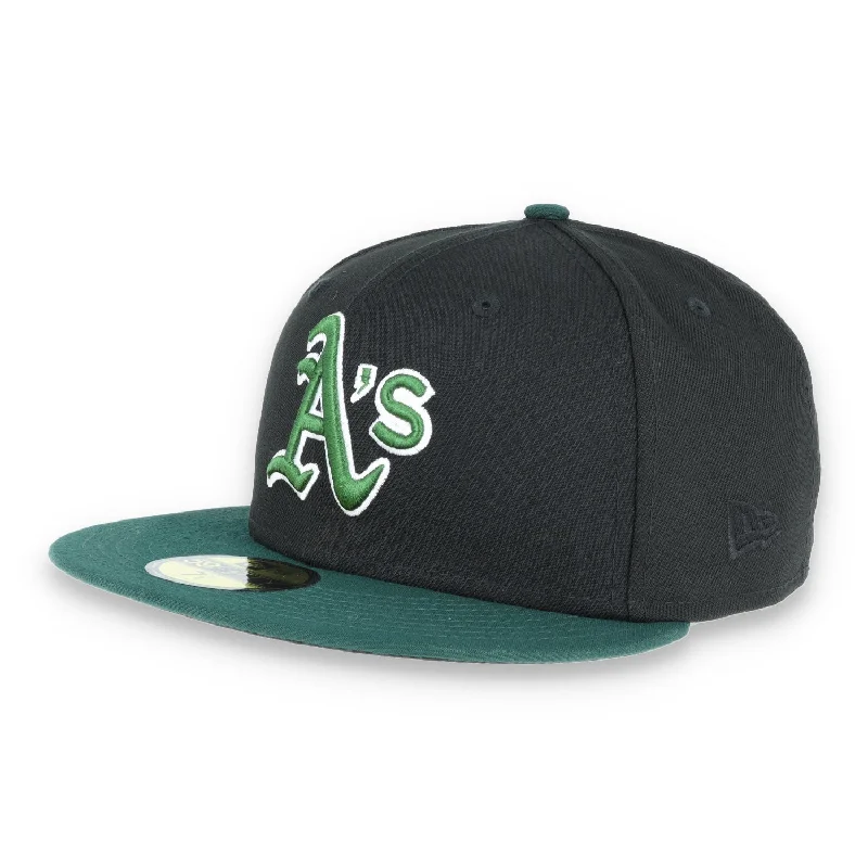 Classic Wool Hats for Winter Fashion-Oakland Athletics New Era 59Fifty Cap-Black/Forest Green