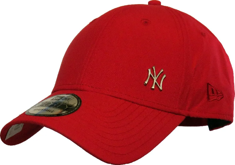 Adjustable Caps for Comfortable Fit-New York Yankees New Era 9Forty Flawless Scarlet Baseball Cap