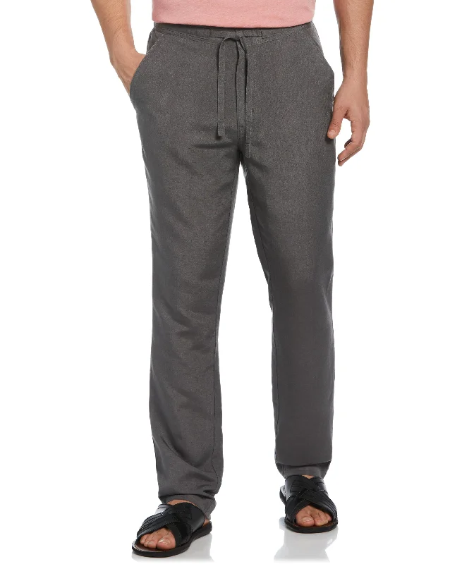 Classic Grey Pants for Smart Looks-Linen-Blend Core Drawstring Pants