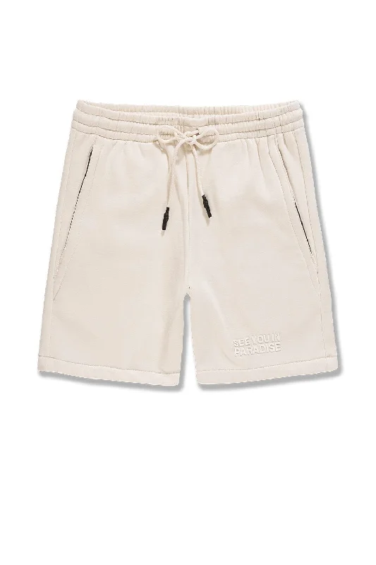 Performance Shorts for Running and Training-Big Men's Retro Paradise Tonal Shorts (Bone)