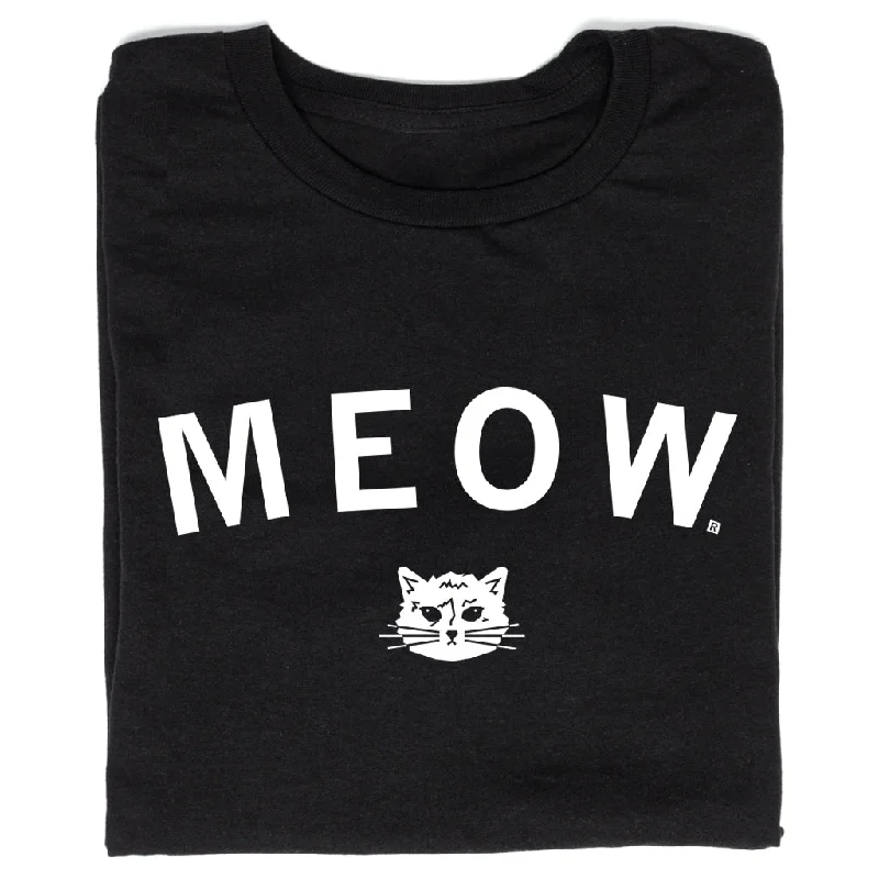 Breathable T-Shirt for Hot Weather-Meow Curved Logo