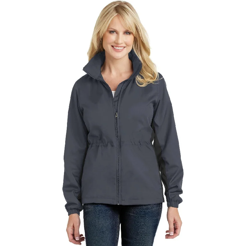 Outdoor Hiking Jackets for Rugged Terrain-CLOSEOUT - Port Authority Ladies Core Colorblock Wind Jacket