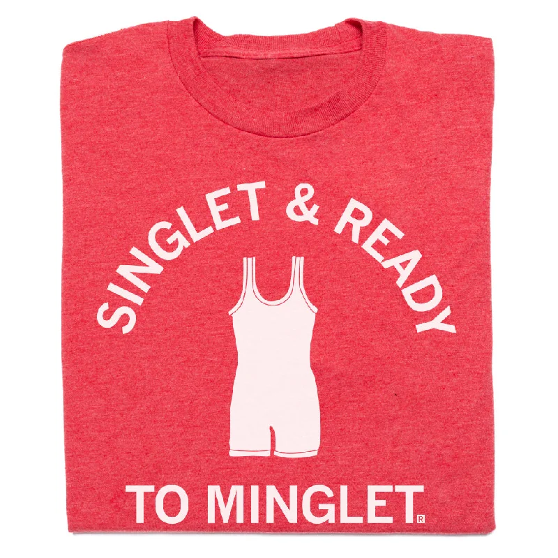 Casual Crew Neck T-Shirt for Everyday Use-Singlet & Ready To Minglet Red & White