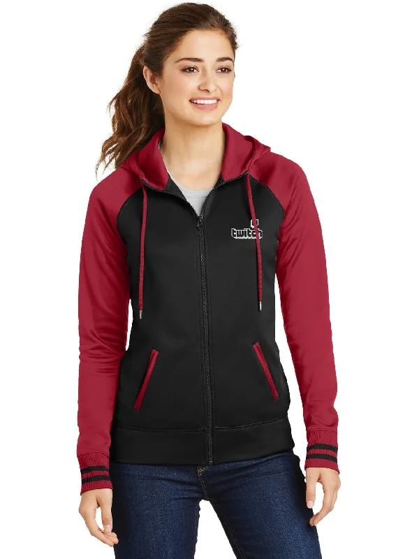 Custom Jackets for Personalized Fashion-Sport-Tek Ladies Sport-Wick Varsity Fleece Full-Zip Hooded Jacket