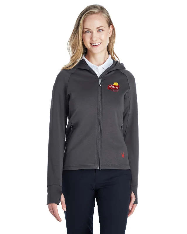 Quilted Jackets for Insulation-Spyder Ladies Hayer Full-Zip Hooded Fleece Jacket