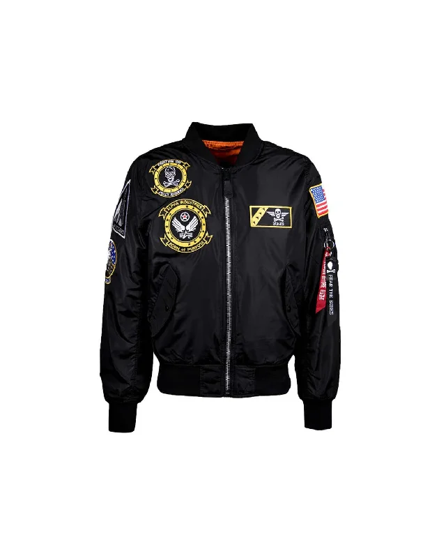 Water-Resistant Jackets for Outdoor Sports-L-2B FEAR THE BONES BOMBER JACKET