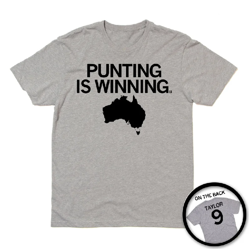 Fun T-Shirt for Events and Gatherings-Punting Is Winning Grey