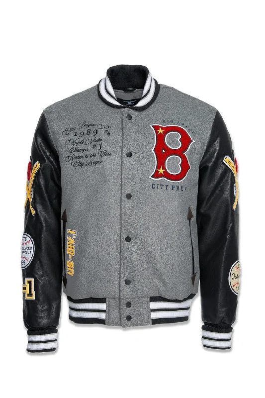 Trendy Jackets for Fashion-Forward Looks-Big Apple Varsity Jacket (City of Baseball)