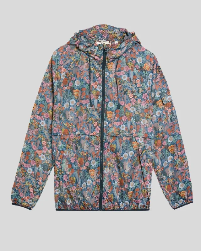 Casual Jackets for Chilly Weather-Hooded Windbreaker Jacket Made With Liberty Fabric