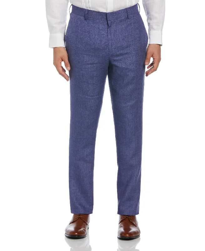 Long Pants for Fall and Winter Wear-Delave Linen Flat Front Pant