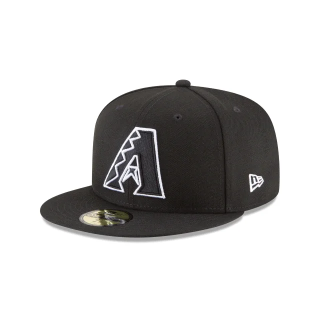 Customizable Hats for Group Events-ARIZONA DIAMONDBACKS NEW ERA BASIC 59FIFTY FITTED -BLACK/WHITE