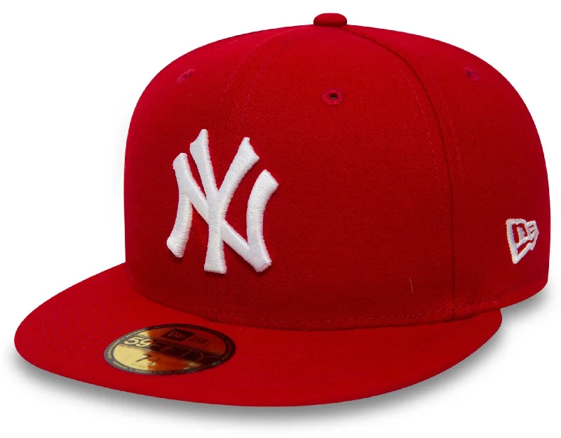 Classic Beanies for Cozy Comfort-New York Yankees New Era 59Fifty MLB Scarlet Baseball Cap