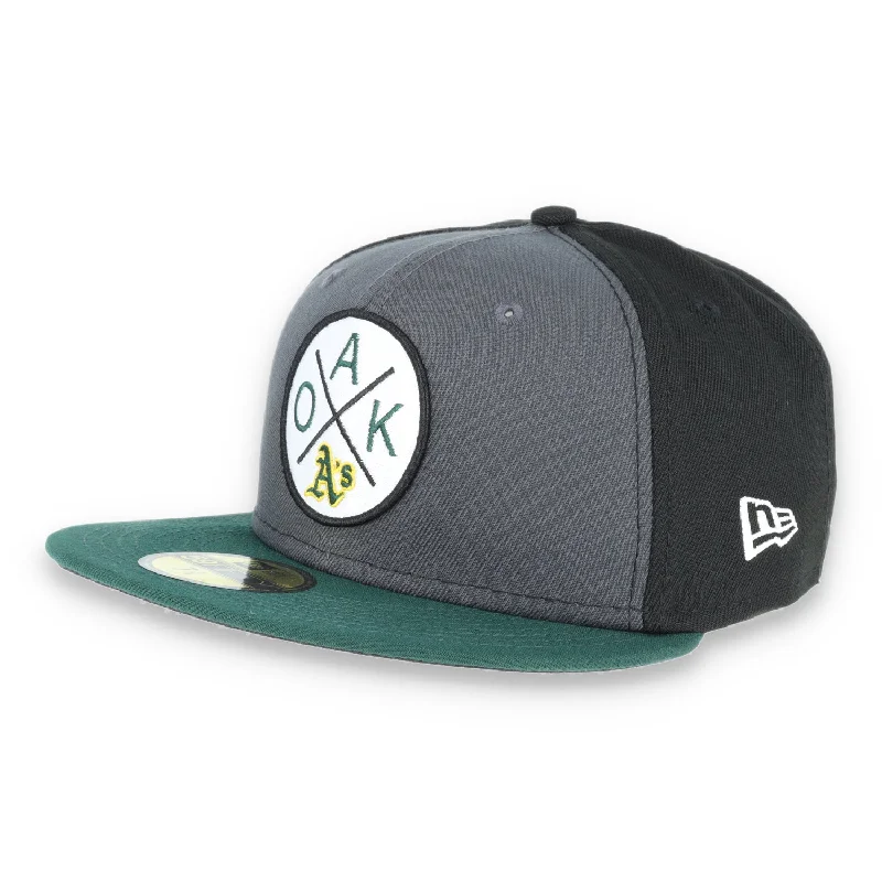 Wool Hats for Winter Warmth-New Era 59Fifty Hat Oakland Athletics 4X Logo MLB-Grey/Black/White