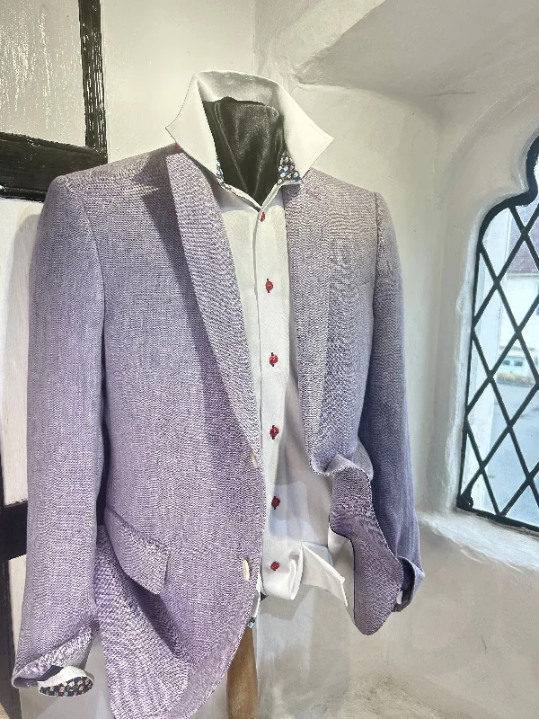 Padded Jackets for Extra Warmth-LILAC LINEN JACKET