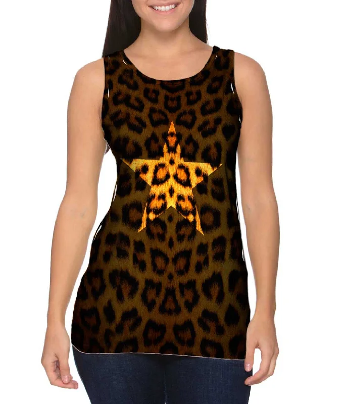 Padded Vests for Comfort and Insulation-Star Leopard Animal Skin