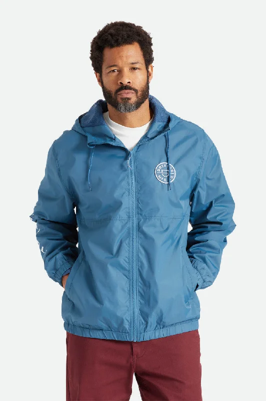 Lightweight Down Jackets for Travel-Claxton Crest Lightweight Zip Hood Jacket - Indian Teal