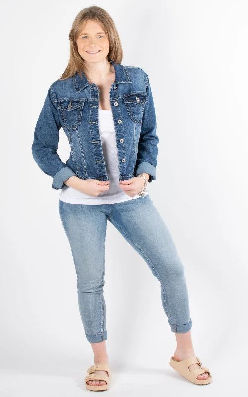 Soft Shell Jackets for Everyday Comfort-Denim Light Stonewash Jacket