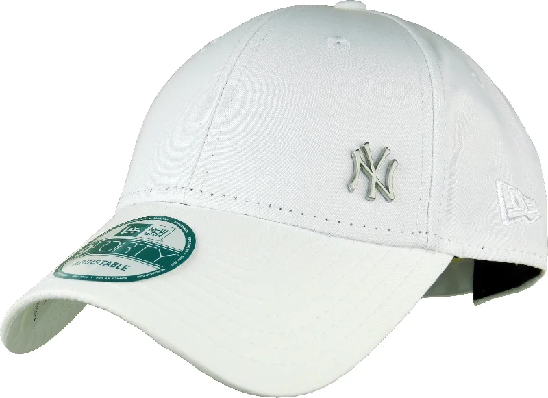 Fedora Hats for Timeless Elegance-New Era 940 Flawless NY Logo White Baseball Cap