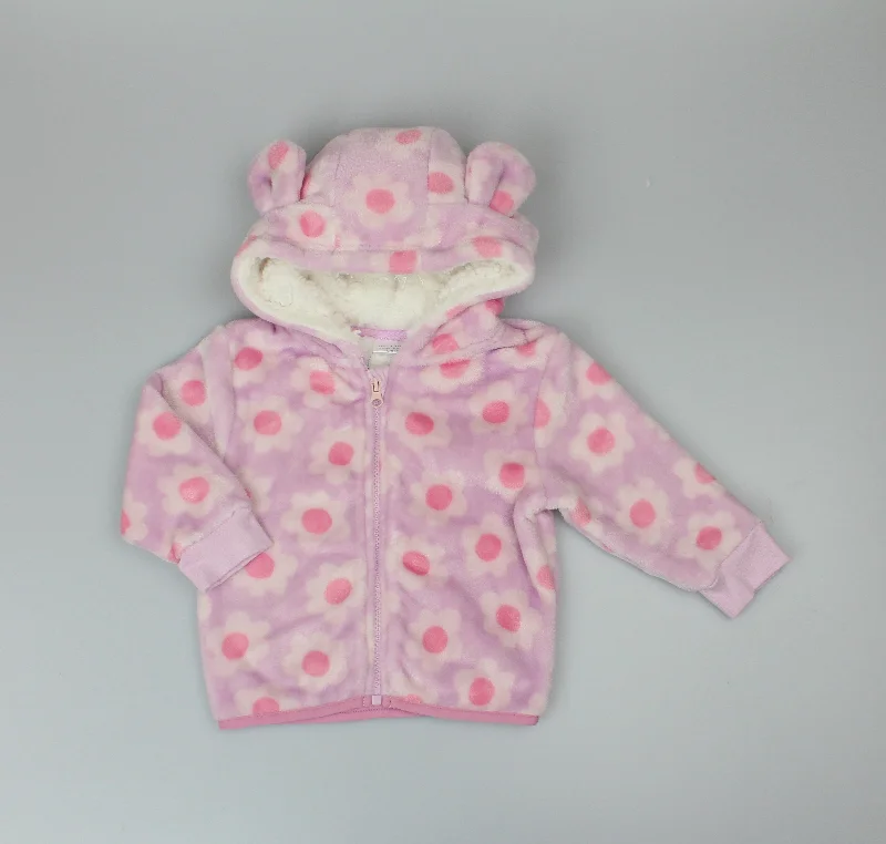 Leather Jackets for Bold Fashion-Baby Plush Fleece Hooded Jacket - Floral (6-24M) (PK6) H33566