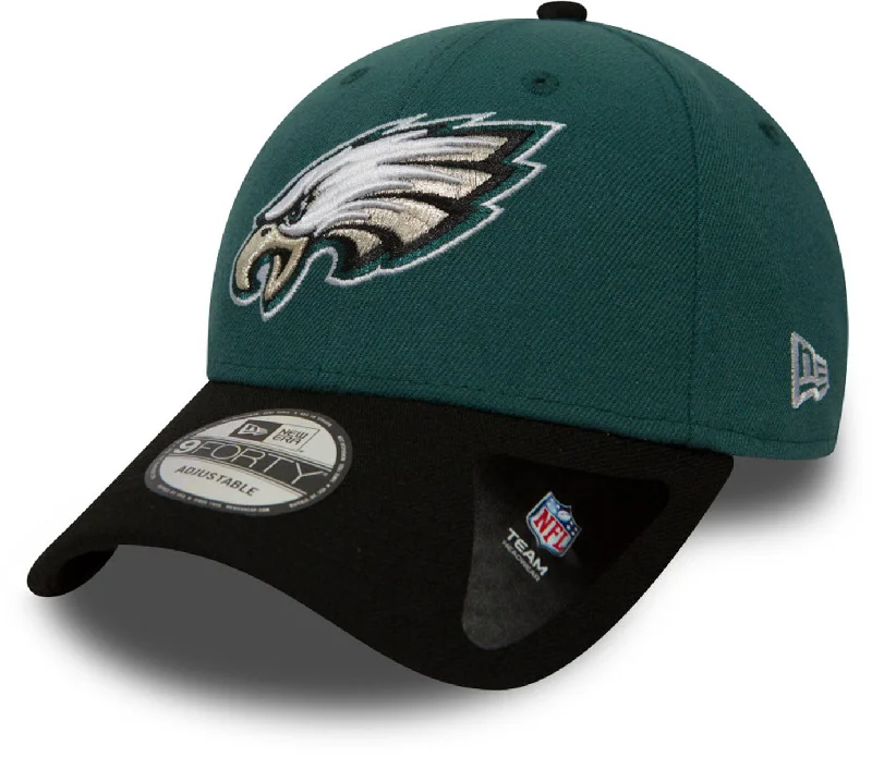 Straw Hats for Beach Days-Philadelphia Eagles New Era 940 The League NFL Adjustable Cap