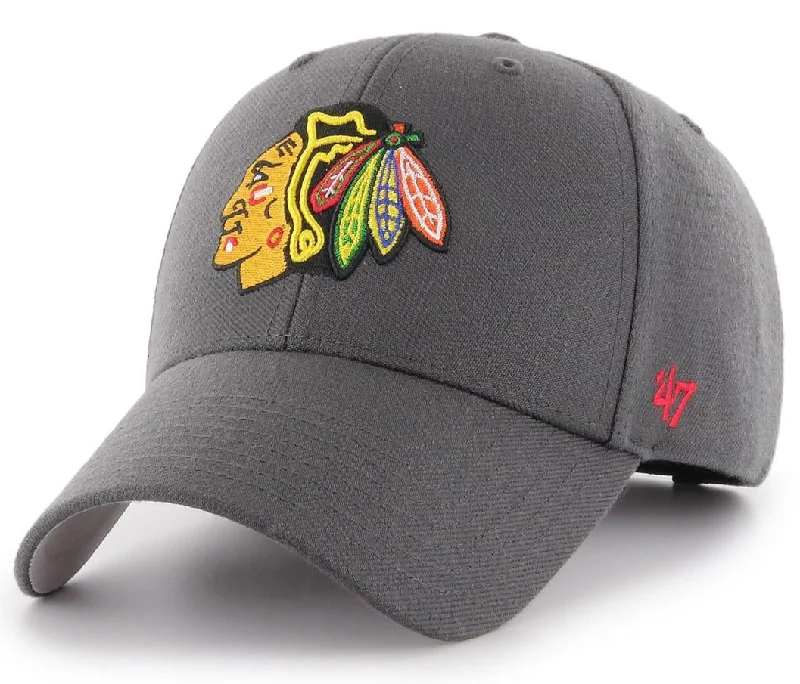 Streetwear Hats for Casual Outfits-Chicago Blackhawks 47 Brand MVP Charcoal NHL Team Cap