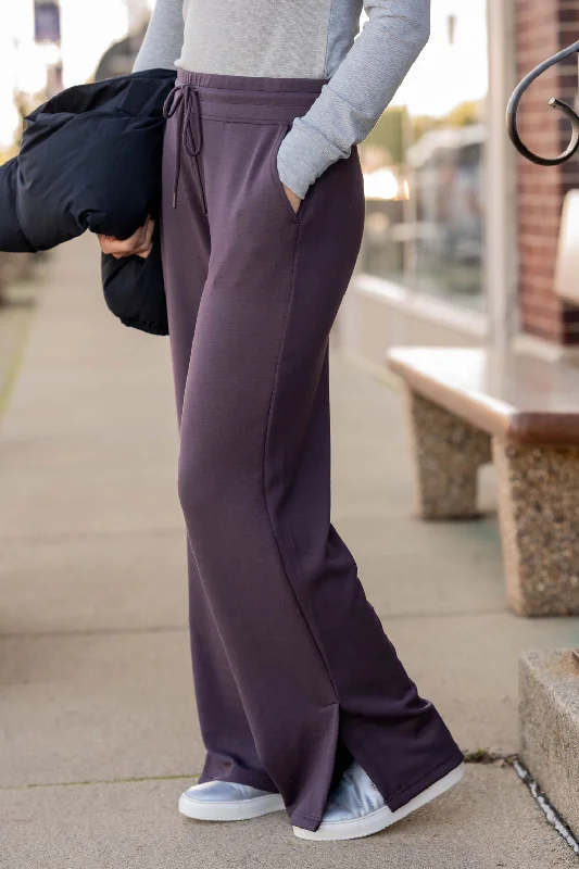 Running Pants for Active Wear-Side Slit Relaxed Pants