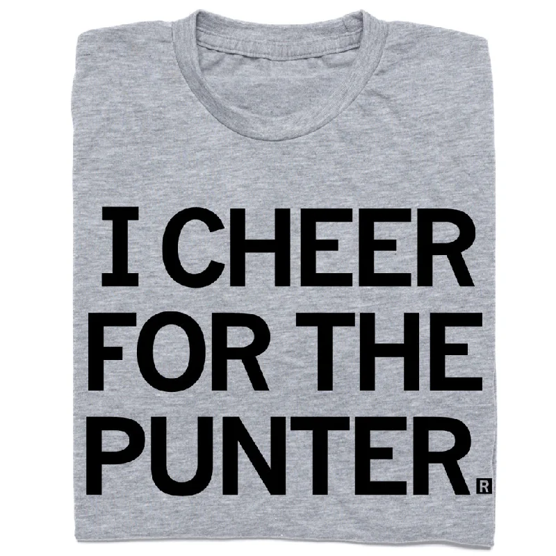 T-Shirt for Everyday Casual Looks-I Cheer For The Punter Grey